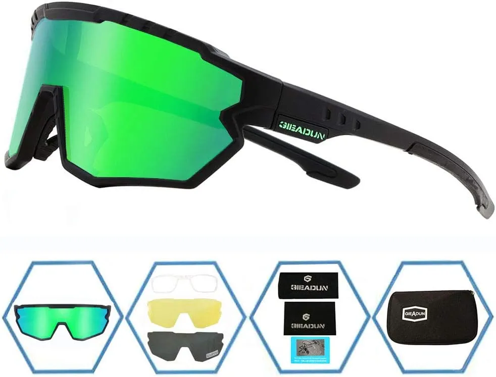 Sports Sunglasses Cycling Glasses Pink Polarized Glasses Baseball glasses with 3 lenses,Fishing,Ski Running Golf