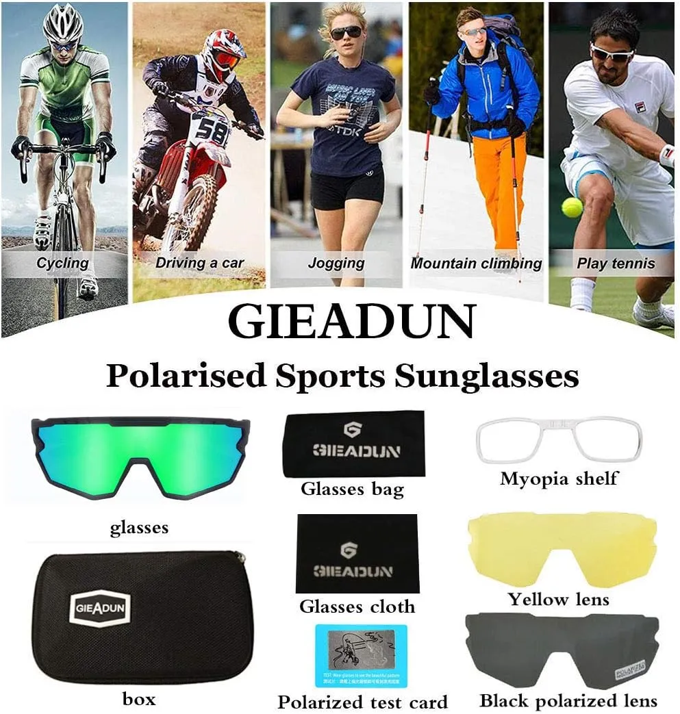 Sports Sunglasses Cycling Glasses Pink Polarized Glasses Baseball glasses with 3 lenses,Fishing,Ski Running Golf