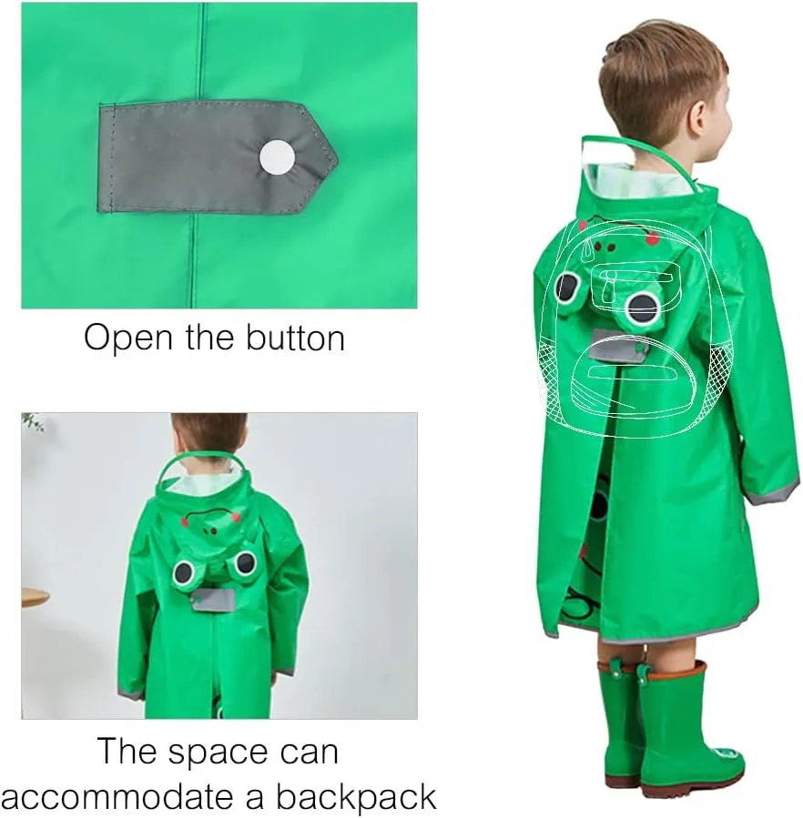 SSAWcasa Rain Poncho Kids with Hood, Toddler Rain Jacket Coat Girls Boys, Children Baby Raincoat Rainwear Gear Outerwear