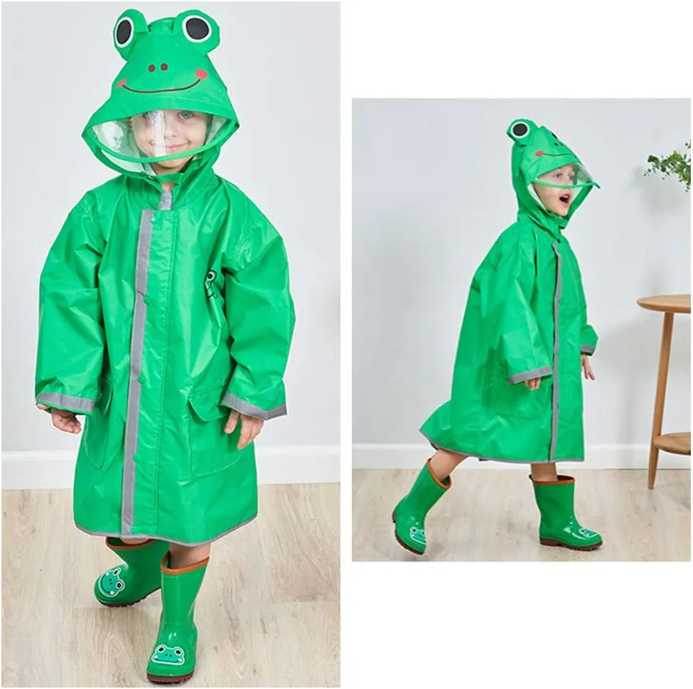 SSAWcasa Rain Poncho Kids with Hood, Toddler Rain Jacket Coat Girls Boys, Children Baby Raincoat Rainwear Gear Outerwear