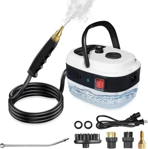 Steam Cleaner, 2500W Handheld High Pressure Steam Cleaner with 3 Brush Heads, Portable Steam Cleaner for Home, Furniture, Kitchen, Bathroom and Car Detailing