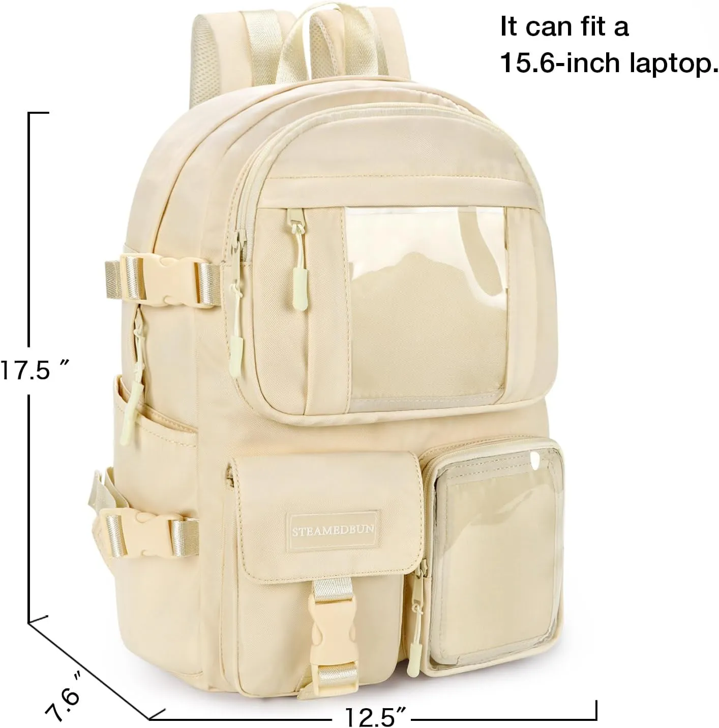 STEAMEDBUN Kawaii Backpack Cute Aesthetic Backpack for Girls,Ita Backpack with Inserts for School (without pins)