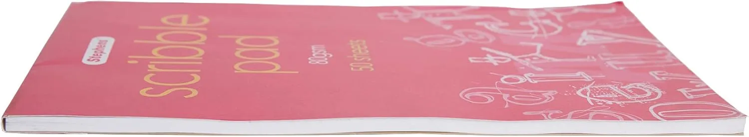 Stephens Scribble Pad (RS542056), A4, Gum Bound, 80GSM, 50 White Sheets, for Home, School, Professional Artists, College, Technical Drawing, Sketching, Amateurs, Arts and Crafts