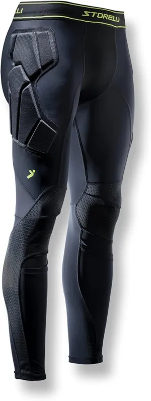 Storelli BodyShield Goalkeeper Leggings 2 | Full-Length Padded Soccer Goalie Pants | Enhanced Lower Body Protection | Black | Large