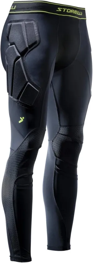 Storelli BodyShield Goalkeeper Leggings 2 | Full-Length Padded Soccer Goalie Pants | Enhanced Lower Body Protection | Black | Youth Large