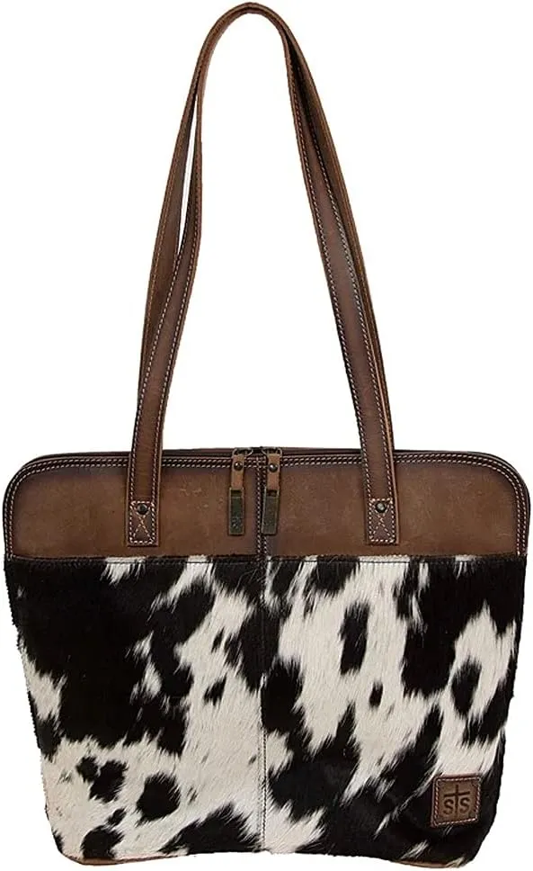 STS Ranchwear Women's Western Cowhide Leather Laptop Shopper Shoulder Bag