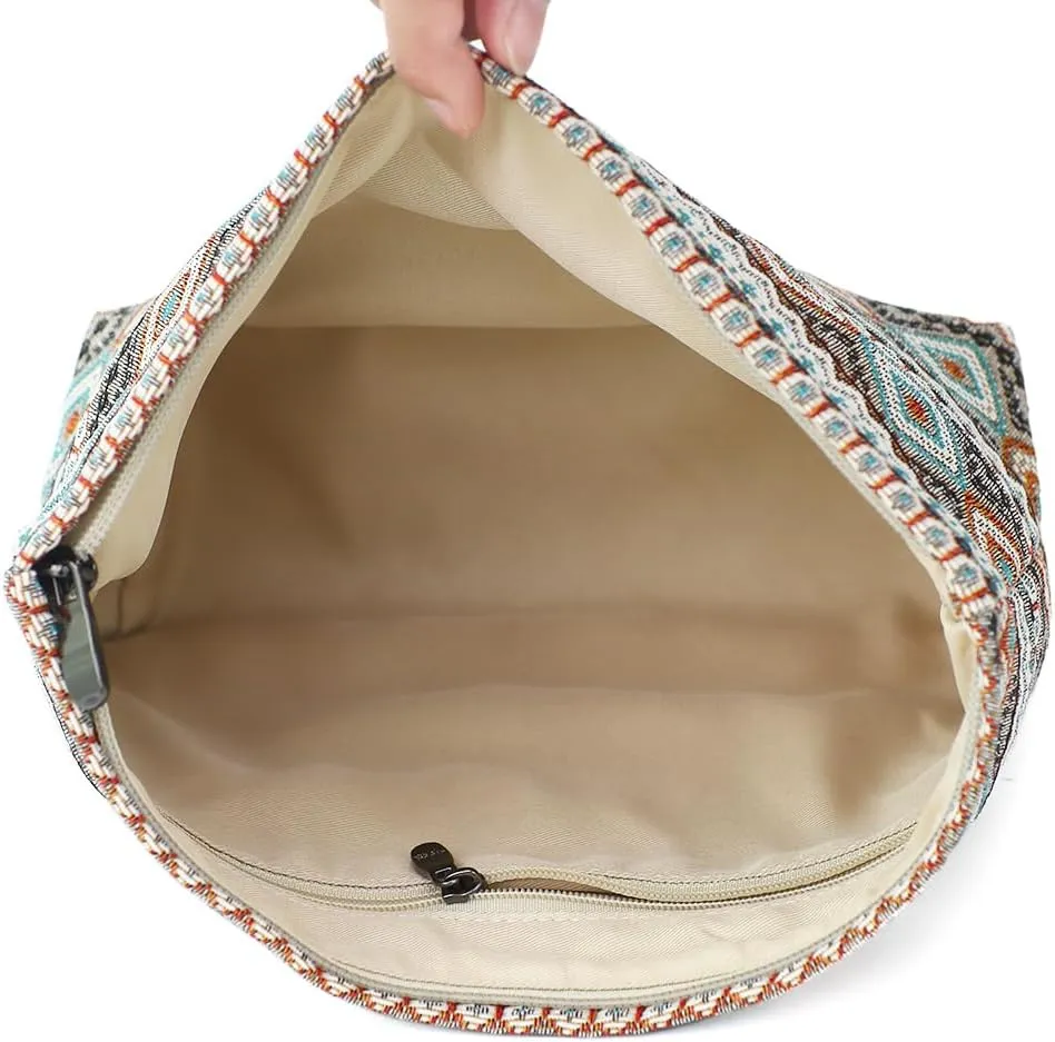 Stylish Jacquard Makeup Bag - Large Capacity Cosmetic Pouch & Travel Toiletry Organizer with Zipper, Perfect for Daily Use & Gifts