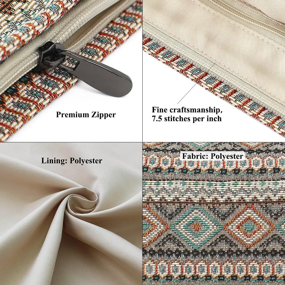 Stylish Jacquard Makeup Bag - Large Capacity Cosmetic Pouch & Travel Toiletry Organizer with Zipper, Perfect for Daily Use & Gifts