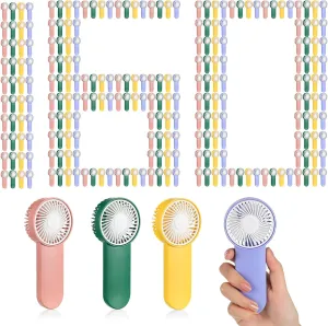 Sumind 160 Pcs Small Personal Portable Fan Mini Handheld Bulk 1 Speed Electric Cute Battery Powered for Neck Lash Makeup Women Men Travel Camping Indoor Outdoor Summer (4 Colors)