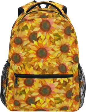 Sunflowers Geometric Style backpack for kids girls for school with large book bags for 5th grade school boys girls morral escolar para ni?o