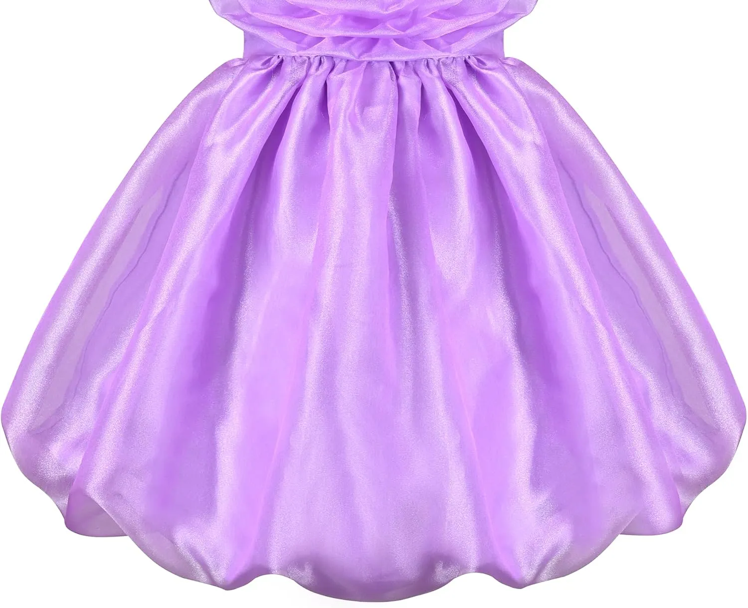 Sunny Fashion Girls Dress Rose Flower Ruffle Spaghetti Strap Princess Party