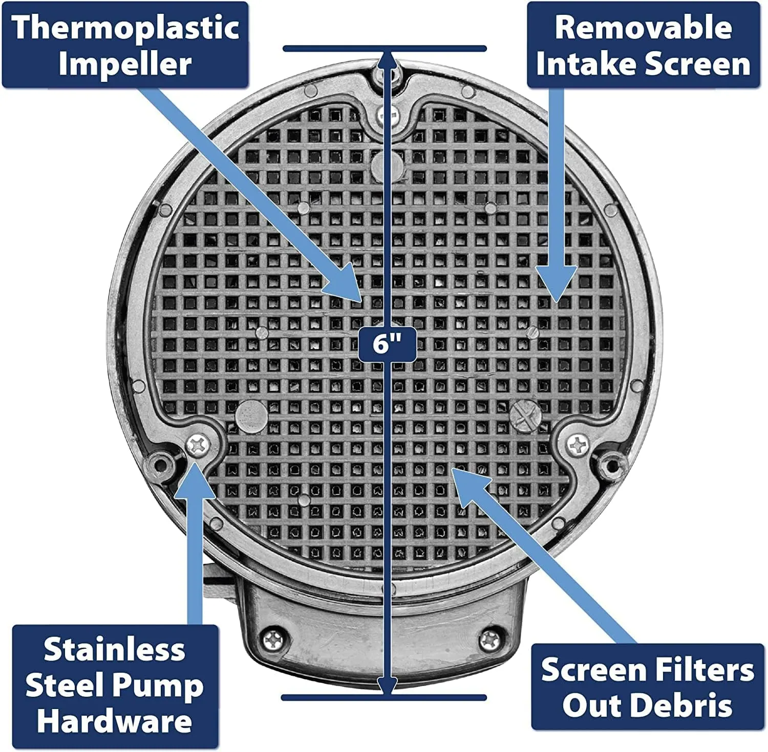 Superior Pump 91250 1800GPH Thermoplastic Submersible Utility Pump with 10-Foot Cord, 1/4 HP