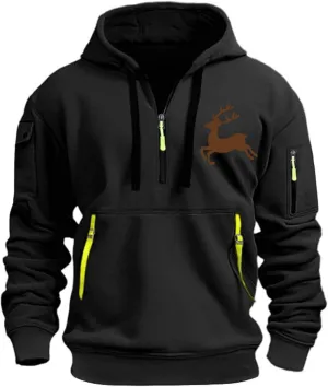 Sweatshirt for Men,Men's Hoodies Quarter Zip Pullover Vintage Workout Running Active Hoodies with Pockets