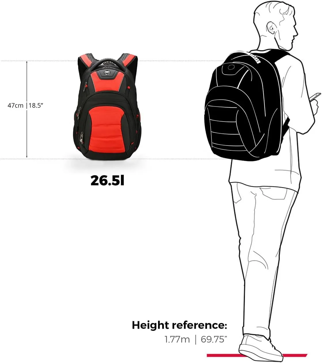 Swissdigital Design Men's Laptop Backpack for College and Business Travel with Integrated USB Charging Port and RFID Protection Fits 15.6" Laptops | J14-41