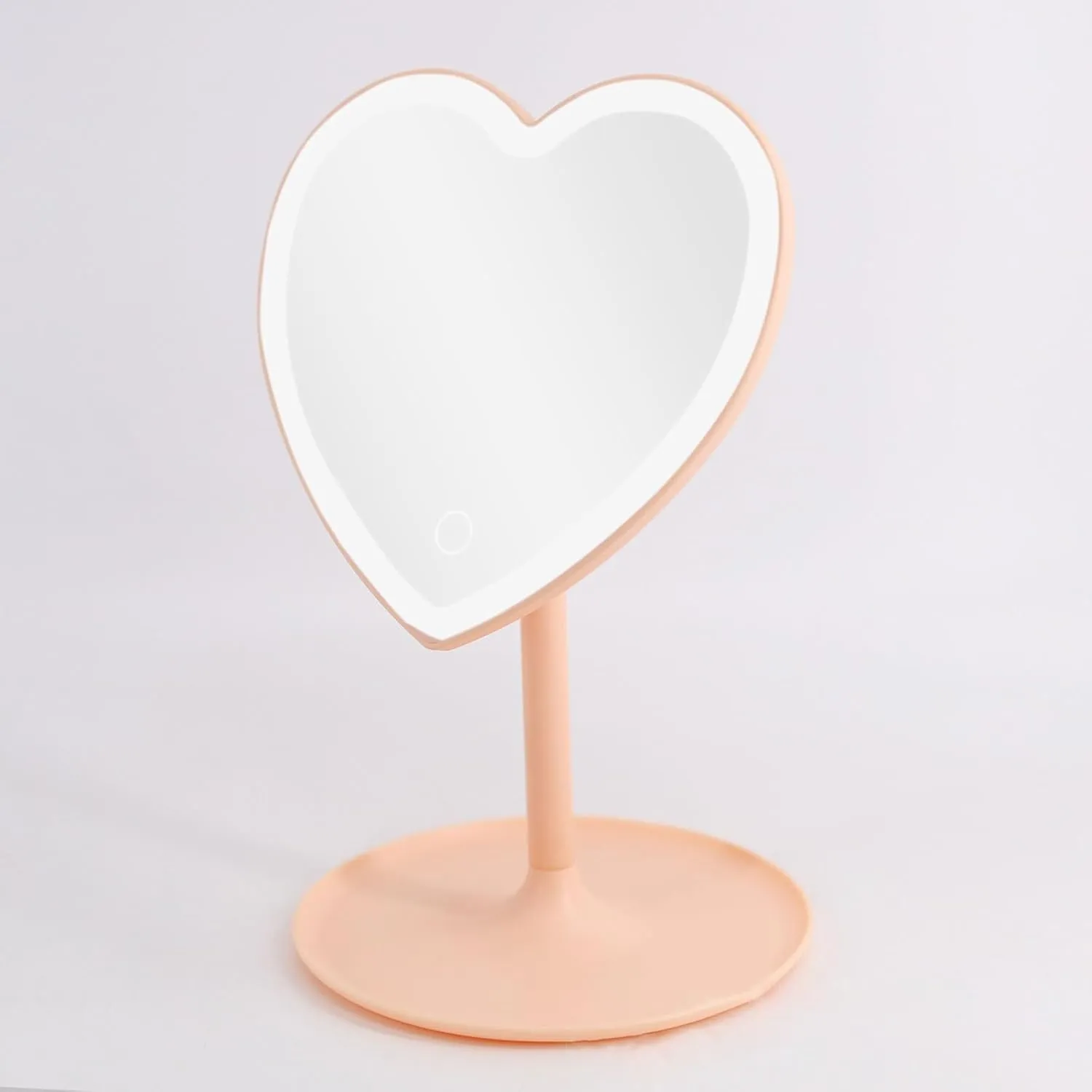 Table Desk Vanity Makeup Mirror Heart-Shaped Makeup Mirror Desktop Home Bedroom Bathroom Desktop Mirror Portable Light-Filling Makeup Mirror Portable Small Cosmetic Mirr