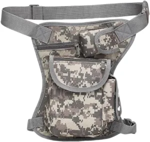 Tactical Drop Leg Bag, Military Style Waist Pack with Multiple Pockets, Available in Black, Army Green, Khaki (ACU)