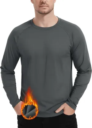 TACVASEN Mens Lightweight Thermal Shirt Fleece Lined Base Layer Long Sleeve Undershirts Crewneck Workout Tops