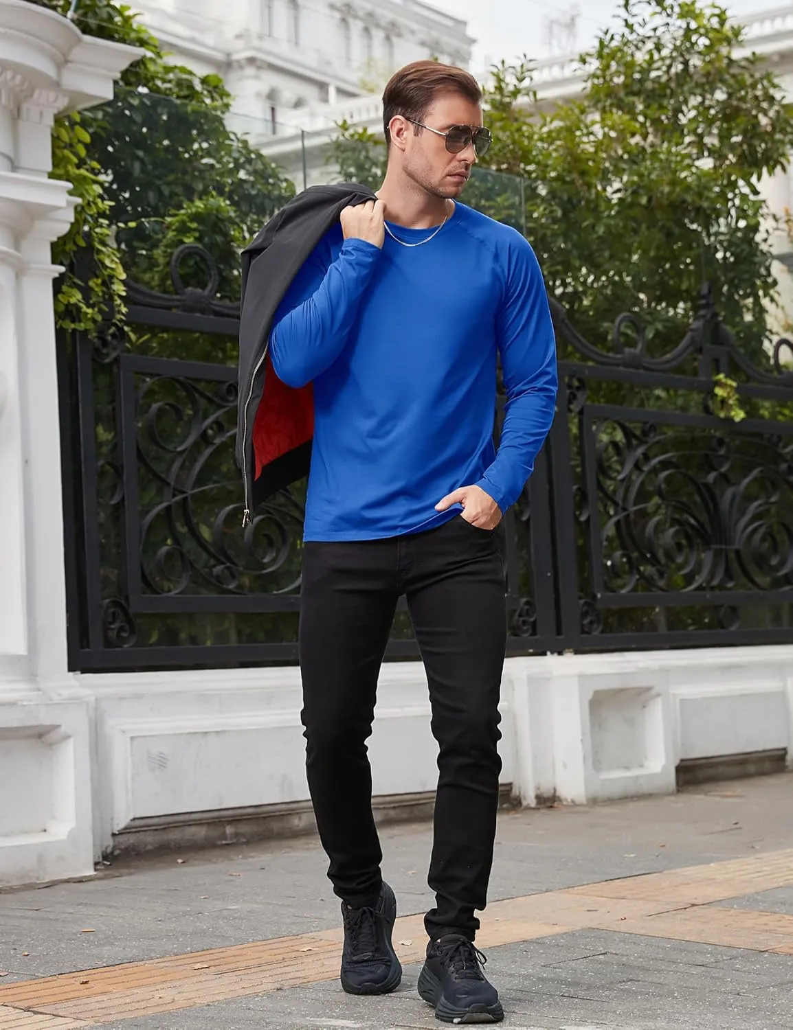 TACVASEN Mens Lightweight Thermal Shirt Fleece Lined Base Layer Long Sleeve Undershirts Crewneck Workout Tops