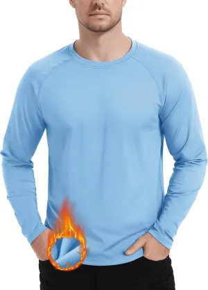 TACVASEN Mens Lightweight Thermal Shirt Fleece Lined Base Layer Long Sleeve Undershirts Crewneck Workout Tops