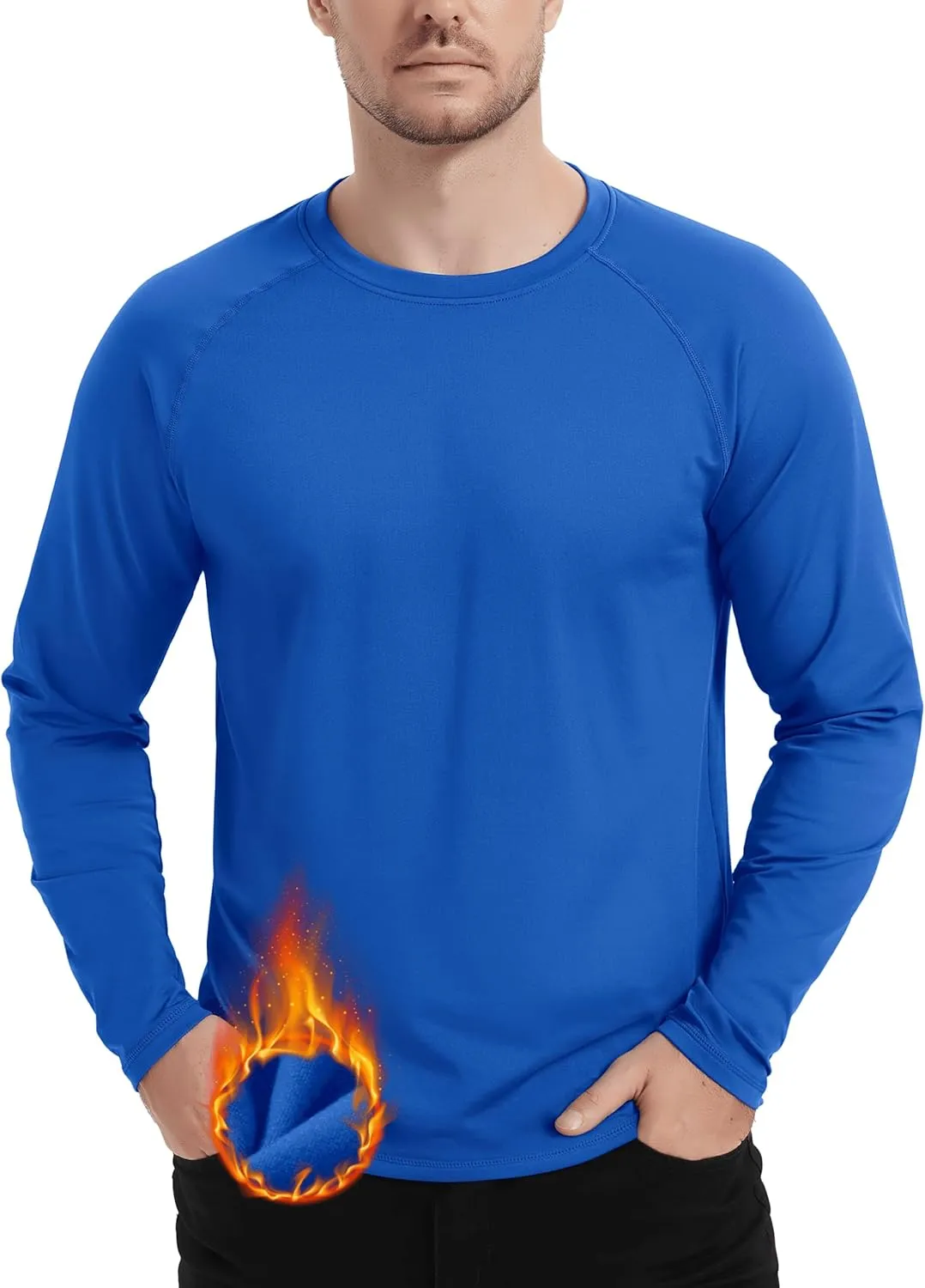 TACVASEN Mens Lightweight Thermal Shirt Fleece Lined Base Layer Long Sleeve Undershirts Crewneck Workout Tops