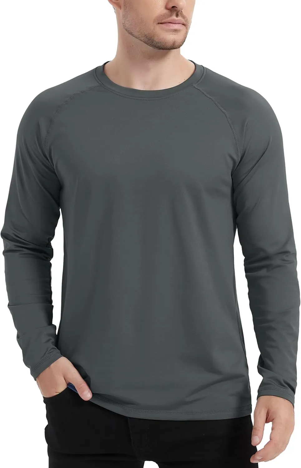 TACVASEN Mens Lightweight Thermal Shirt Fleece Lined Base Layer Long Sleeve Undershirts Crewneck Workout Tops
