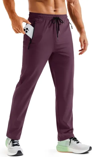 TACVASEN Mens Lighweight Hiking Pants Athletic Casual Quick Dry Stretch Water Resistant Joggers with Pockets Workout Gym