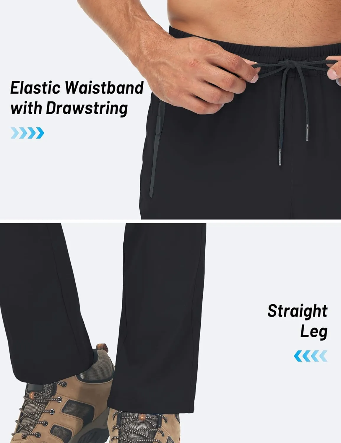 TACVASEN Mens Lighweight Hiking Pants Athletic Casual Quick Dry Stretch Water Resistant Joggers with Pockets Workout Gym