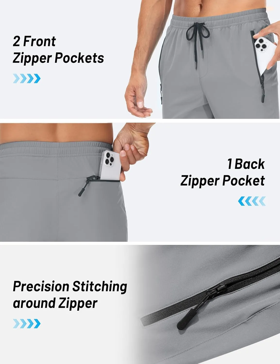 TACVASEN Mens Lighweight Hiking Pants Athletic Casual Quick Dry Stretch Water Resistant Joggers with Pockets Workout Gym