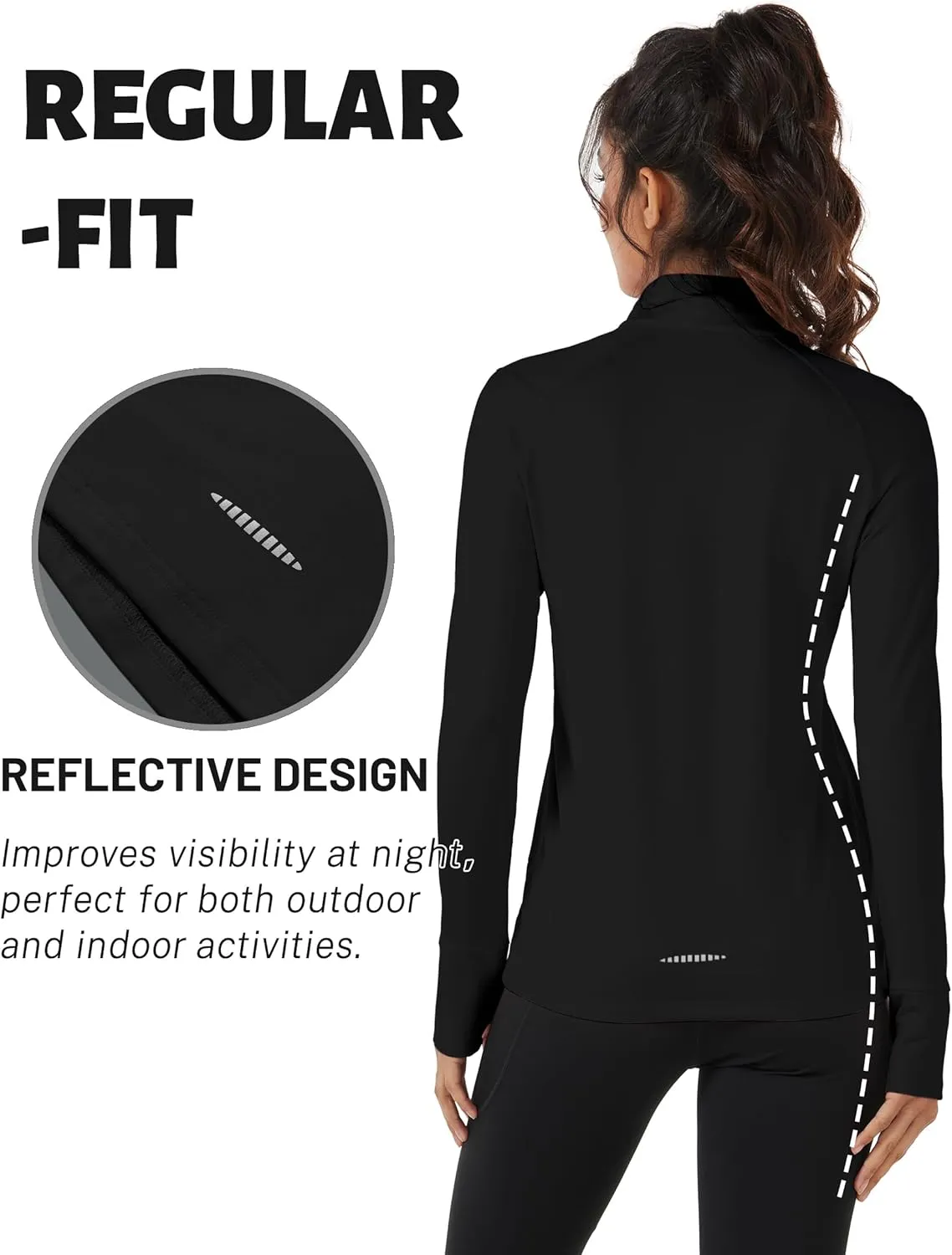 TACVASEN Women's Quarter Zip Pullover Fleece Lined Golf Shirt Long Sleeve Workout Tops Athletic Sweatshirt for Women