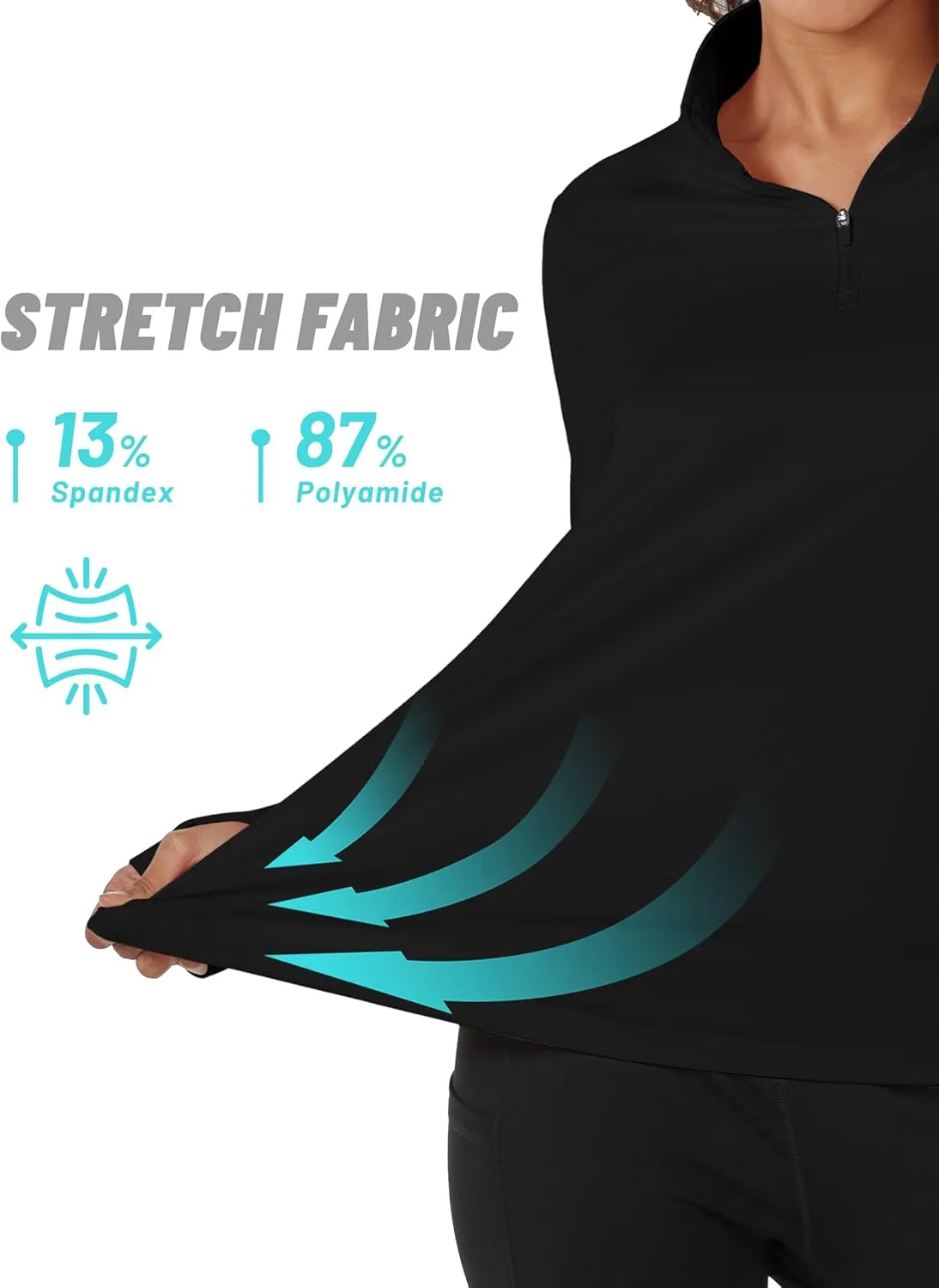 TACVASEN Women's Quarter Zip Pullover Fleece Lined Golf Shirt Long Sleeve Workout Tops Athletic Sweatshirt for Women