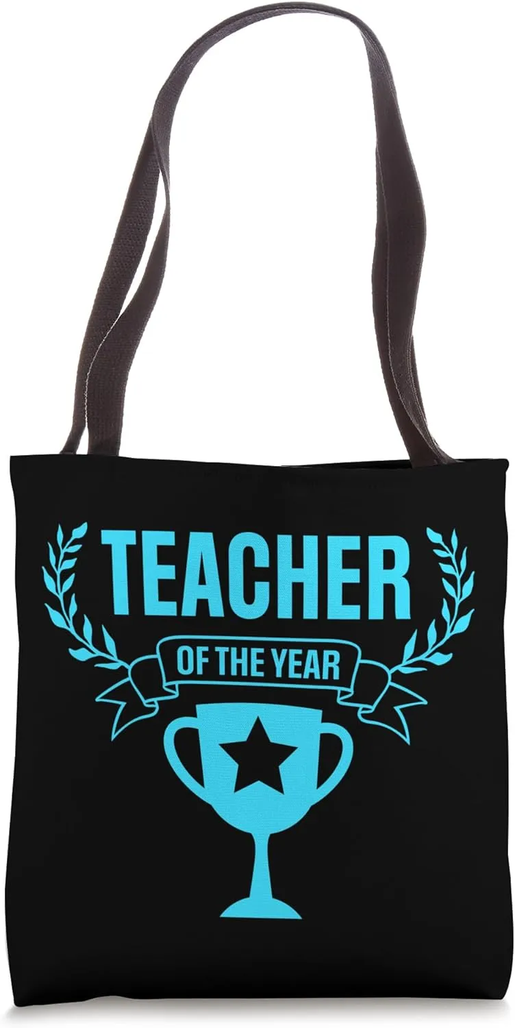 Teacher of the Year Award Prize Trophy School Work Leader Tote Bag