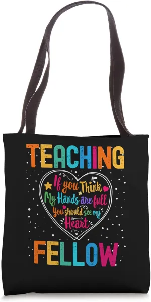 Teaching Fellow Appreciation Week Back to School Heart Tote Bag