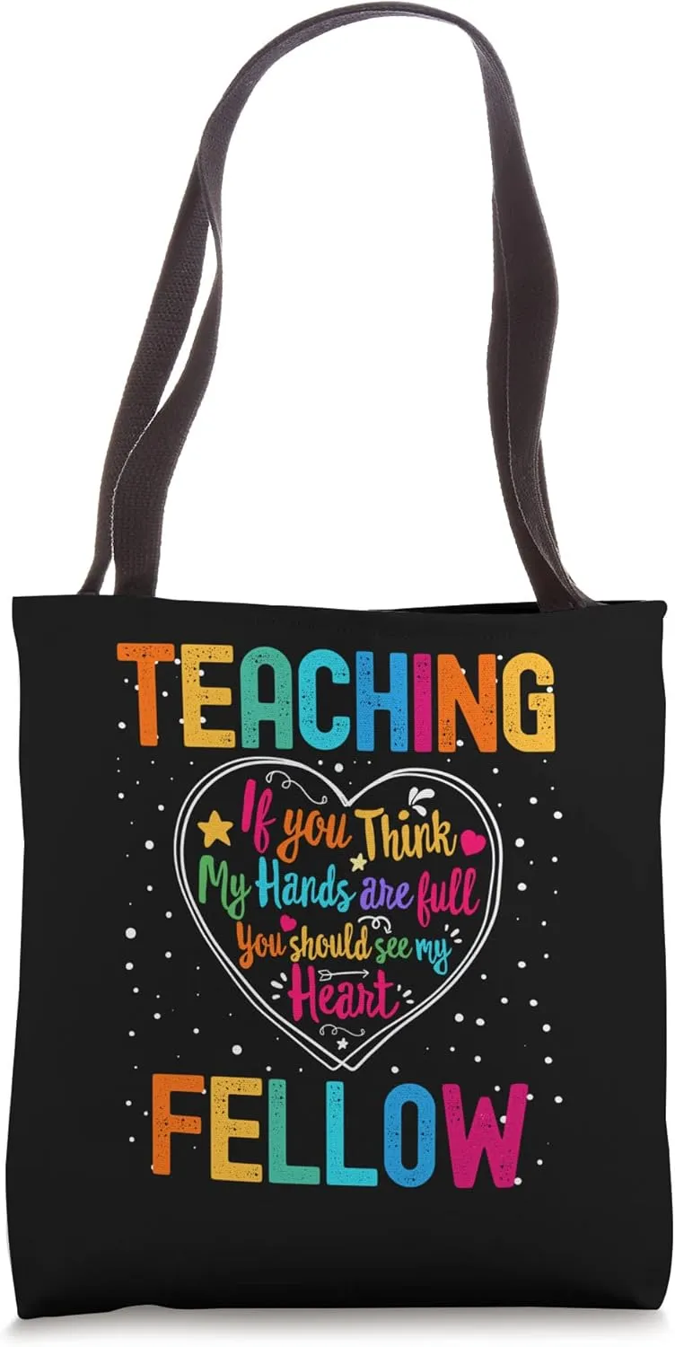 Teaching Fellow Appreciation Week Back to School Heart Tote Bag
