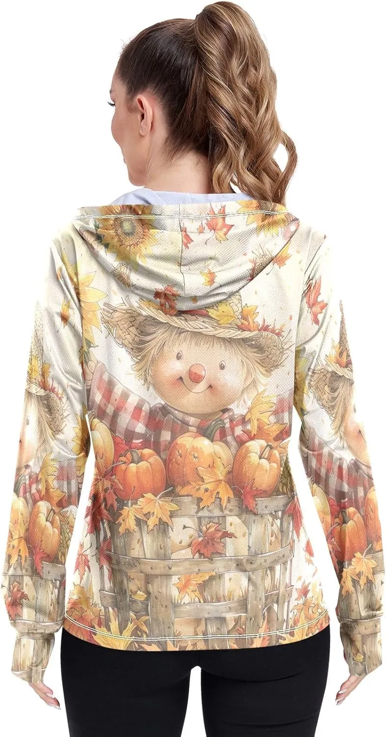 Teal Boho Floral Paisley Flowers Uv Jacket Sun Protection for Women, Upf 50  Travel Shirts for Women, S-XXL Zip Hoodie