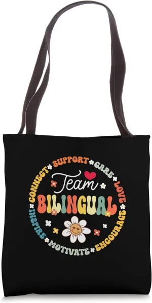 Team Bilingual Bilingues Language Teacher Back to School Tote Bag