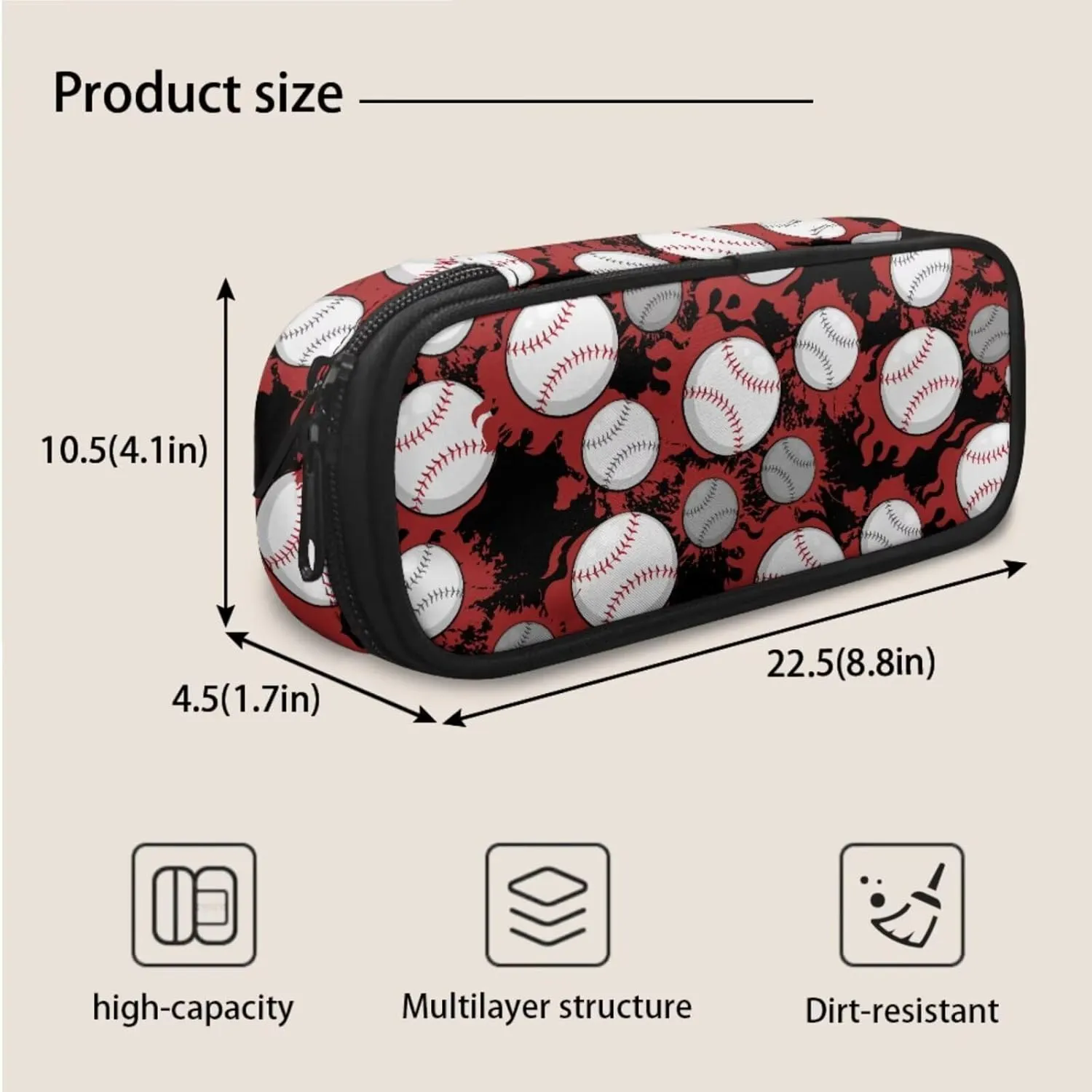 Teen Girls School Backpack Baseball Print Kids Bookbag Set with Shoulder Lunch Bag and Pencil Purse 3 IN 1 Large Capacity School Bag for Middle School Students Satchel Travel Daypack