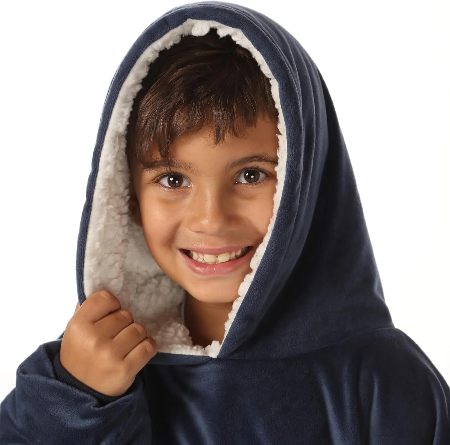 THE COMFY Original Jr for Kids | Oversized Sherpa Fleece Wearable Blanket with Hood & Pocket | Seen on Shark Tank
