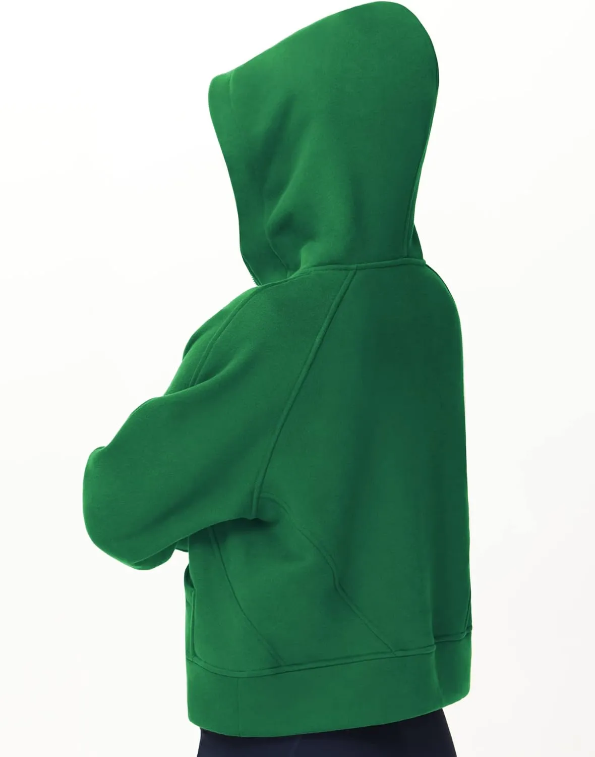 THE GYM PEOPLE Womens' Hoodies Half Zip Long Sleeve Fleece Crop Pullover Sweatshirts with Pockets Thumb Hole
