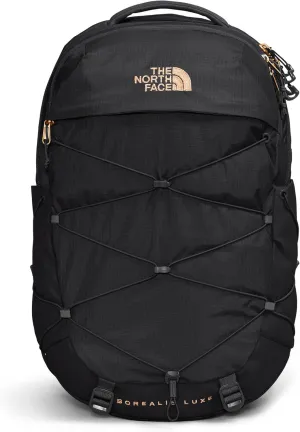 THE NORTH FACE Women's Borealis Luxe Commuter Laptop Backpack - PFAS Free, TNF Black/Burnt Coral Metallic-NPF, One Size