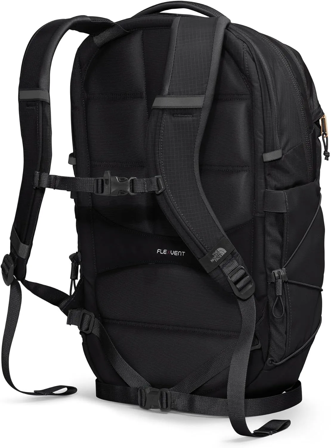 THE NORTH FACE Women's Borealis Luxe Commuter Laptop Backpack - PFAS Free, TNF Black/Burnt Coral Metallic-NPF, One Size