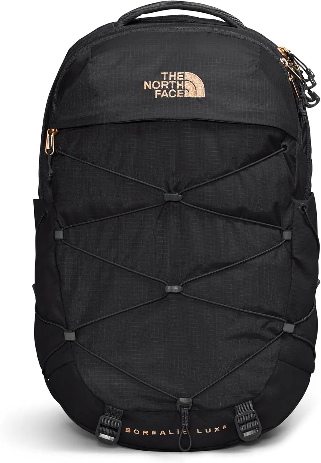 THE NORTH FACE Women's Borealis Luxe Commuter Laptop Backpack - PFAS Free, TNF Black/Burnt Coral Metallic-NPF, One Size