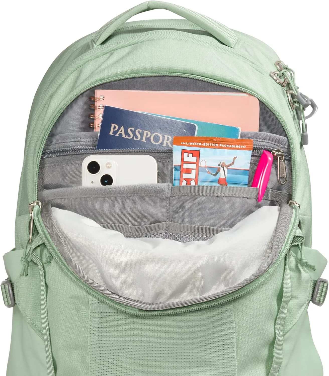 THE NORTH FACE Women's Recon Everyday Laptop Backpack, Misty Sage Dark Heather/Meld Grey, One Size