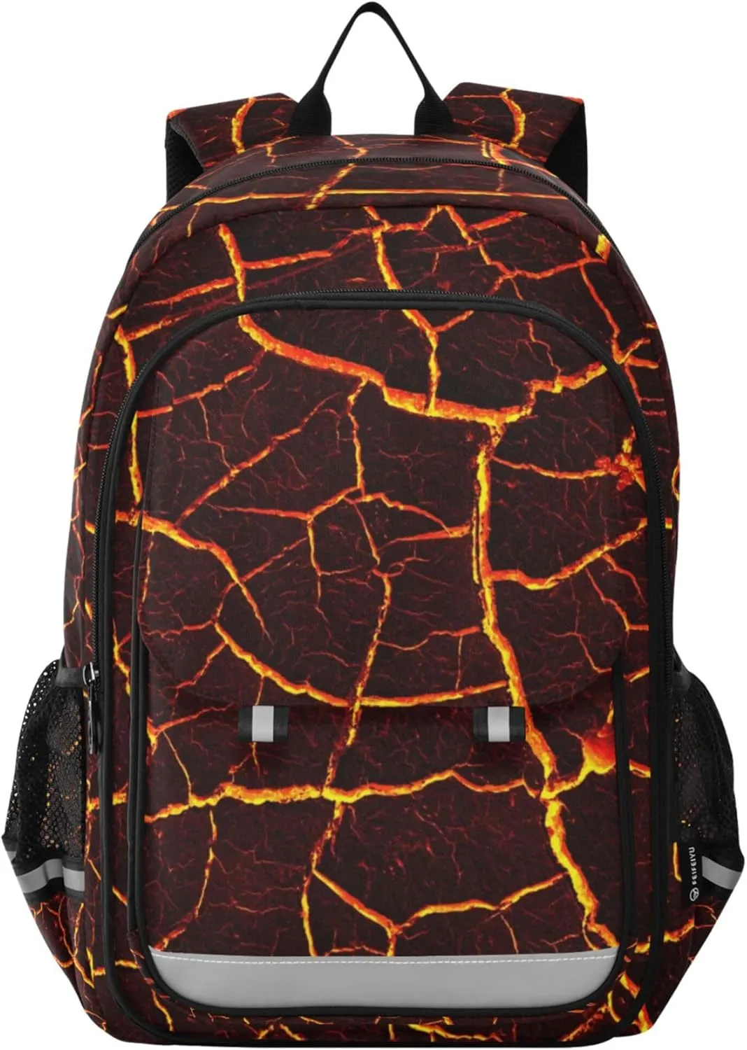 The Surface Of The Lava Backpack Lightweight Bookbag Travel Laptop Backpack College School Computer Bag with Reflective Stripes