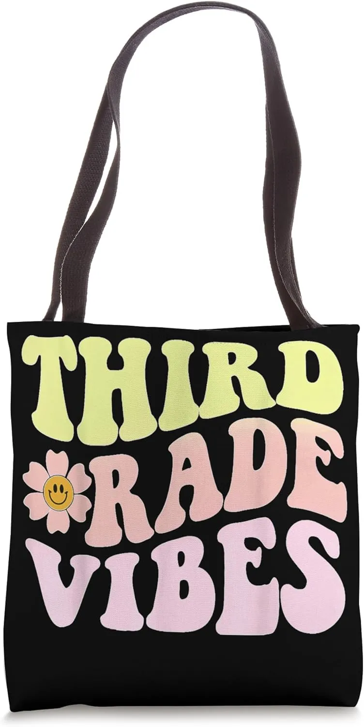Third Grade Vibes 3rd Grade Team Retro 1st Day of School Tote Bag