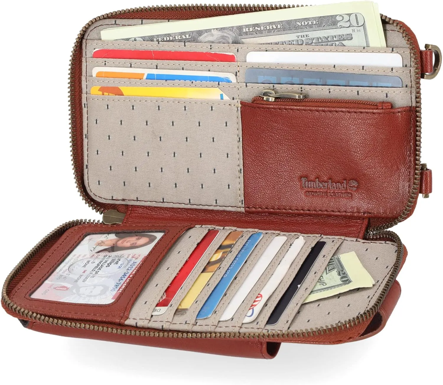 Timberland Women's RFID Leather Phone Crossbody Wallet Bag