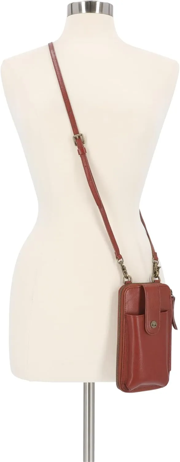 Timberland Women's RFID Leather Phone Crossbody Wallet Bag