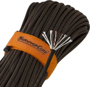 TITAN Survival Patented Paracord 550 - 25ft, 100ft, 500ft & Color Options - 620LB Strength Survival Paracord Military Spec with 3 Strands - Heavy Duty Hank Cord for Camping & Outdoors with Firestarter