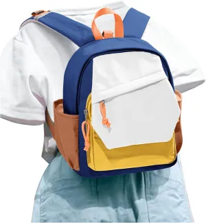Toddler Backpack for Boys Girls, Kindergarten Kids Backpacks, Preschool Bookbag with Name Tag Pocket, Small Child Back Pack Daypack for Travel, Hiking Yellow Blue