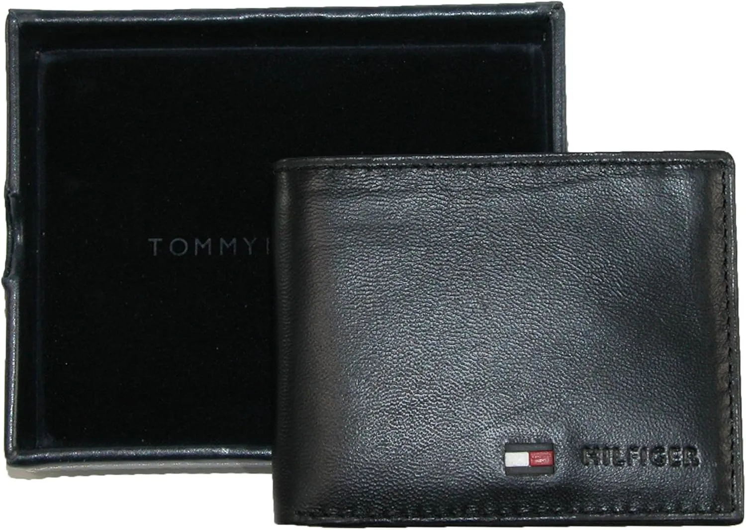 Tommy Hilfiger Men's Leather Slim Bifold Wallet with Coin Pocket