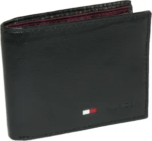 Tommy Hilfiger Men's Leather Slim Bifold Wallet with Coin Pocket